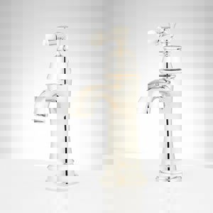 Single Handle Monoblock Bathroom Sink Faucet in Polished Nickel